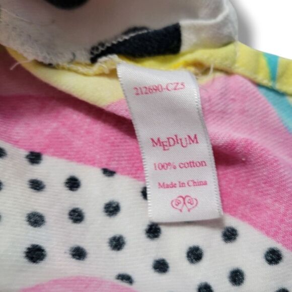 Victoria's Secret Top Size Medium Sleepwear Pajama Top Rainbows Clouds Polka Dot - Picture 7 of 7